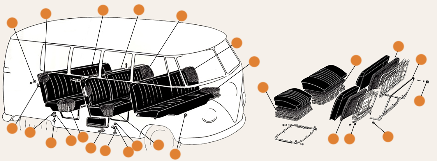 Splitscreen Seat Parts & Seat Pads