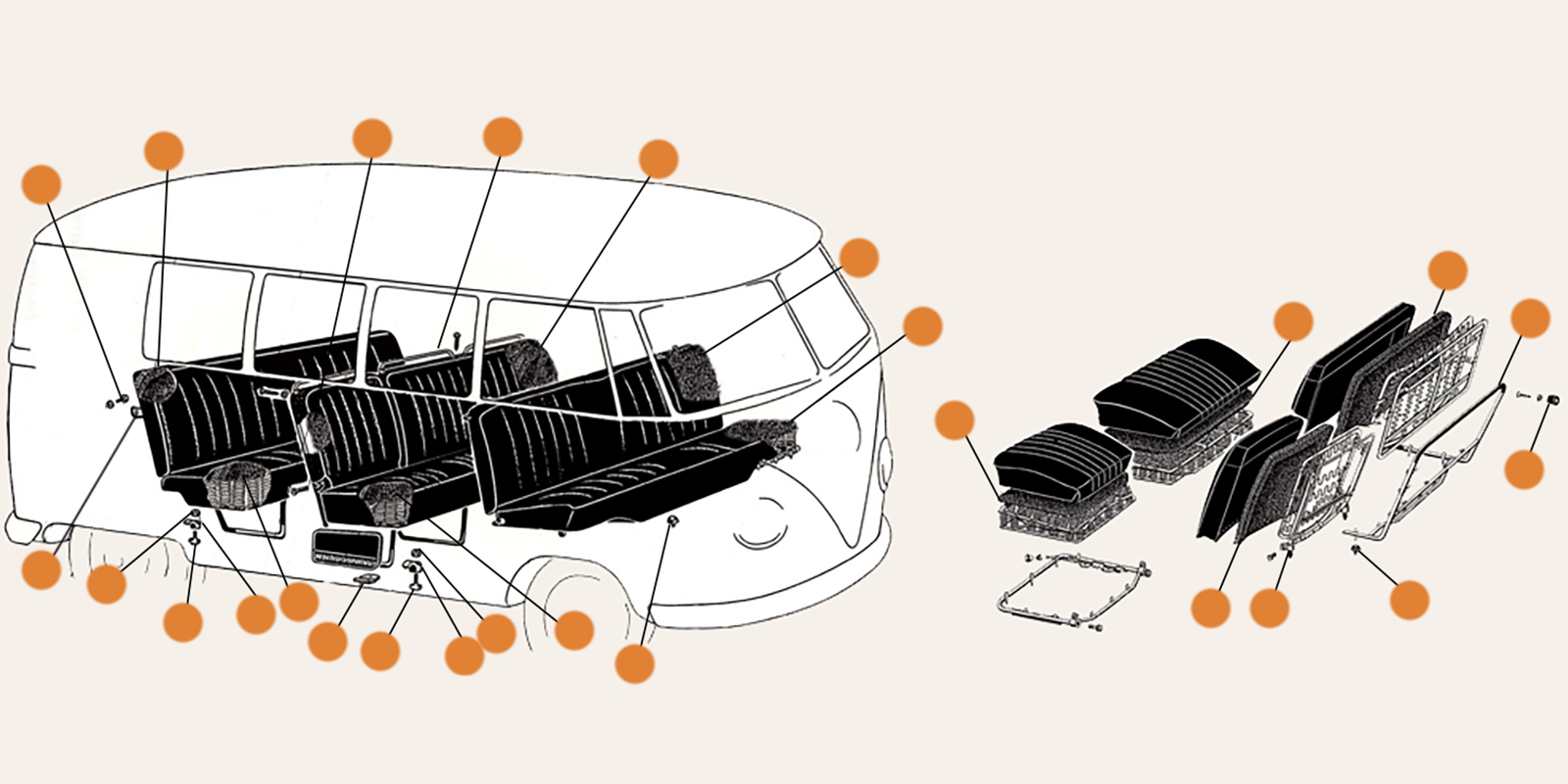 Splitscreen Interior Trim Upholstery & Seat Parts
